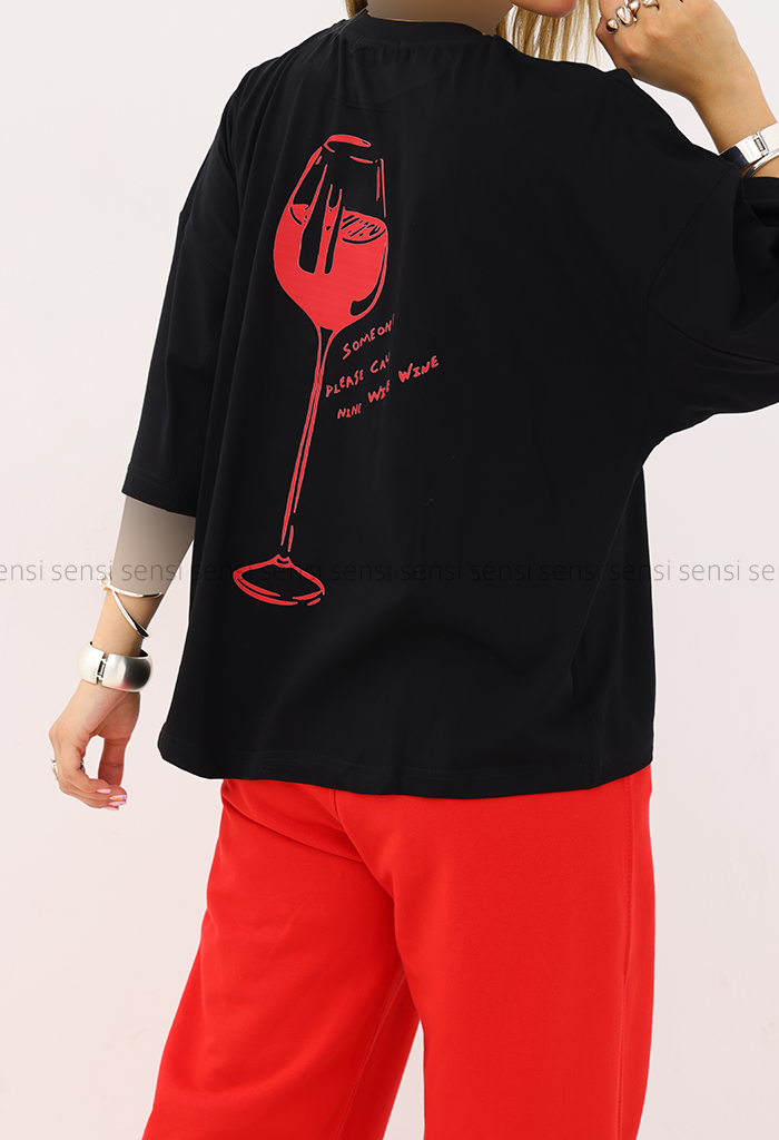 تیشرت زنانه باکسی پینترستی کد1006340